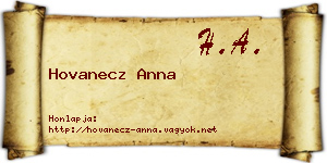 Hovanecz Anna névjegykártya