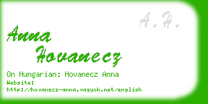 anna hovanecz business card